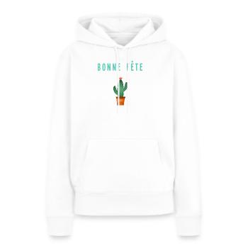 FEST - Frauen Premium Bio Hoodie - Weiß - Vorne - Julia (174cm)