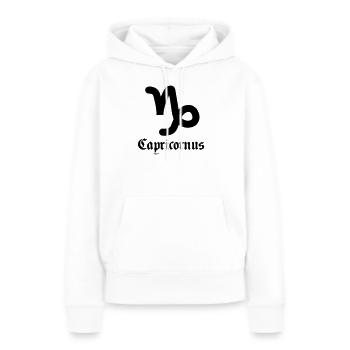 Capricorne Capricorne - Sweat à capuche Premium bio Femme - blanc - Devant - Julia (174cm)