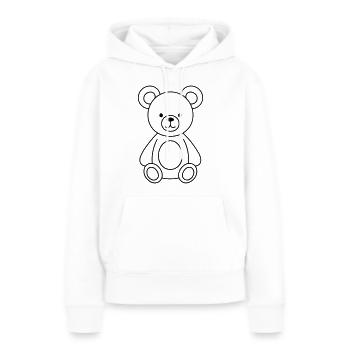 Ours en peluche - Sweat à capuche Premium bio Femme - blanc - Devant - Julia (174cm)
