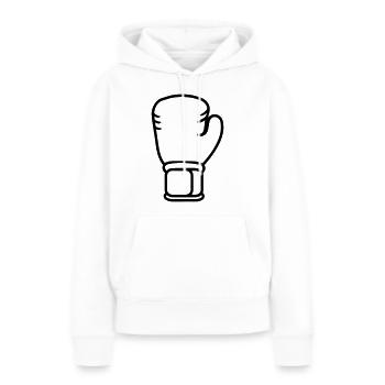 gant de boxe - Sweat à capuche Premium bio Femme - blanc - Devant - Julia (174cm)
