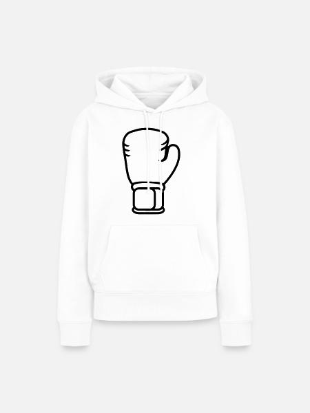 Boxhandschuh - Frauen Premium Bio Hoodie - Weiß