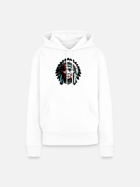Amerikanisch, Indianer, Amerikaner - Frauen Premium Bio Hoodie - Weiß