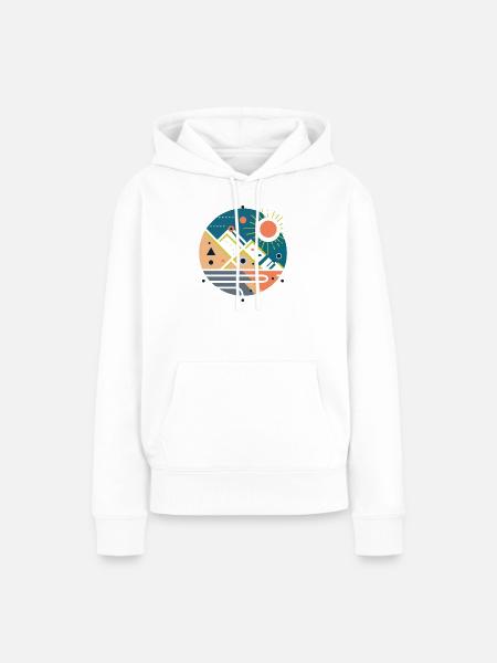 Gebirge - Frauen Premium Bio Hoodie - Weiß