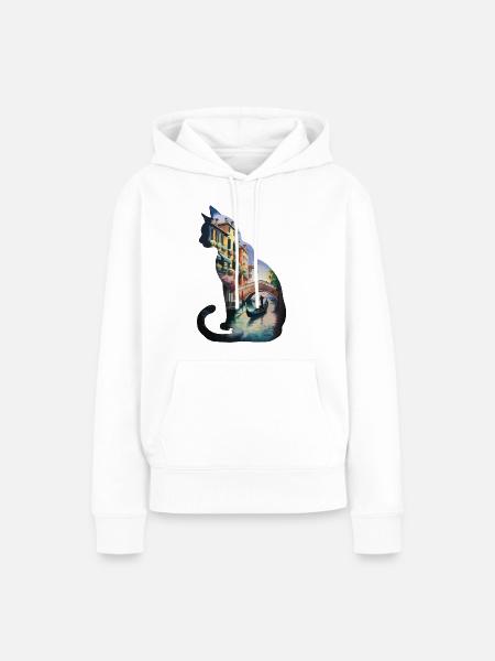 Venezianischer Stadtkreis Silhouette - Frauen Premium Bio Hoodie - Weiß
