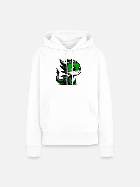 Drache - Frauen Premium Bio Hoodie - Weiß