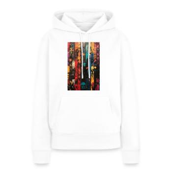 Farbige Schädel-Panel-Kunst - Frauen Premium Bio Hoodie - Weiß - Vorne - Julia (174cm)