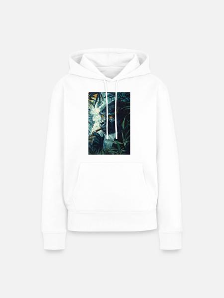 Dschungelgorilla mit Zigarettenrauch - Frauen Premium Bio Hoodie - Weiß