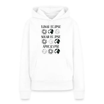 Éclipse lunaire Éclipse solaire Apocalypse - Sweat à capuche Premium bio Femme - blanc - Devant - Julia (174cm)