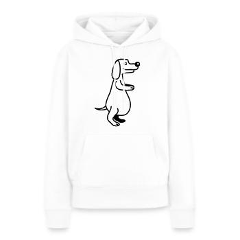 chien gros ventre en surpoids drôle dessin animé bande dessinée - Sweat à capuche Premium bio Femme - blanc - Devant - Julia (174cm)