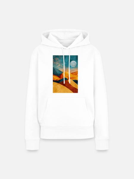 Wüstenlandschaft Illustration Poster - Frauen Premium Bio Hoodie - Weiß