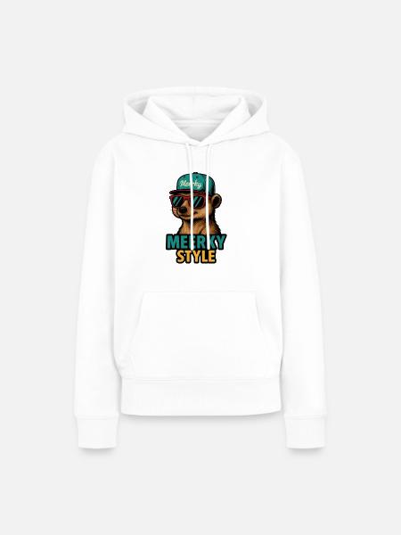 Meerky Style - Frauen Premium Bio Hoodie - Weiß