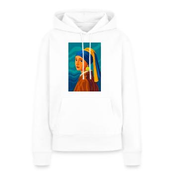 Die Jungfrau (in der Schwebe) - Frauen Premium Bio Hoodie - Weiß - Vorne - Julia (174cm)