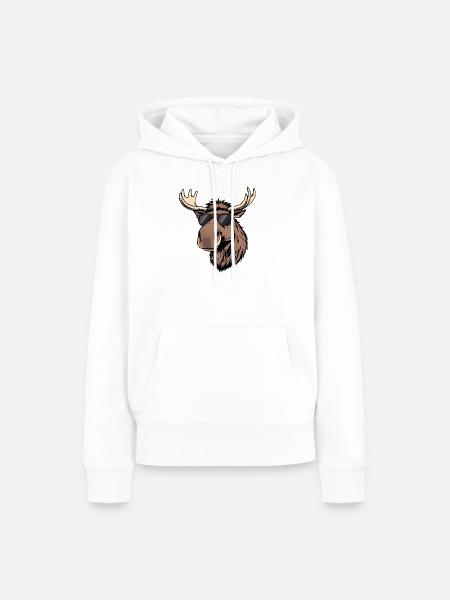 Elch - Frauen Premium Bio Hoodie - Weiß