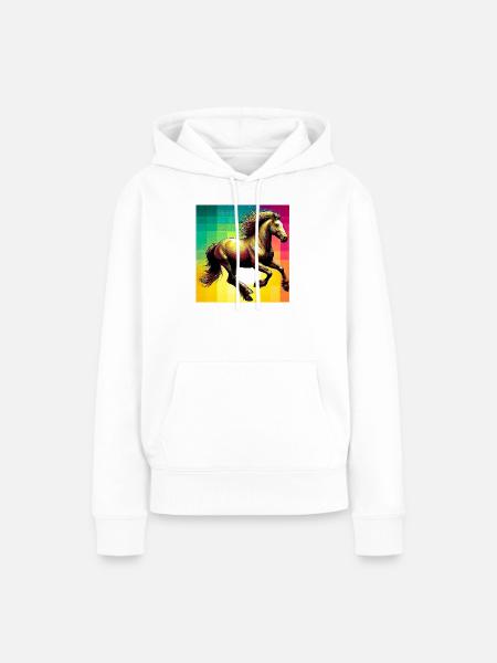 Pferd - Frauen Premium Bio Hoodie - Weiß