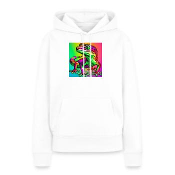 Gecko - Frauen Premium Bio Hoodie - Weiß - Vorne - Julia (174cm)