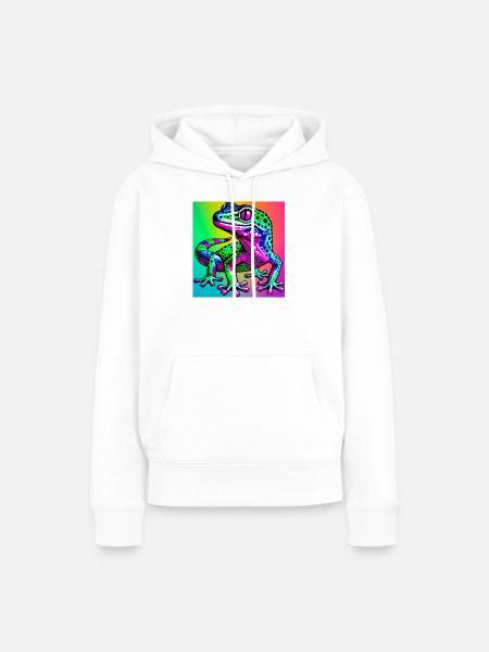 Gecko - Frauen Premium Bio Hoodie - Weiß