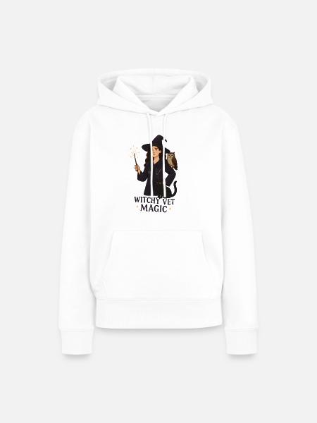 Hexentierarzt Magischer Talisman - Frauen Premium Bio Hoodie - Weiß