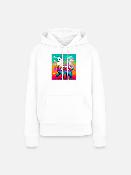 Alpaka - Frauen Premium Bio Hoodie - Weiß