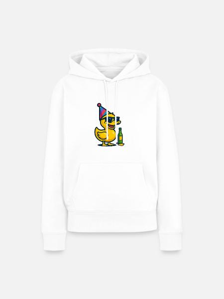 PartyDuckey - Frauen Premium Bio Hoodie - Weiß