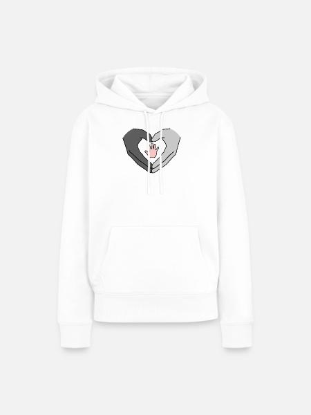Hände formen Herz – Familienliebe - Frauen Premium Bio Hoodie - Weiß