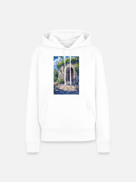 Blumiges Haus - Frauen Premium Bio Hoodie - Weiß