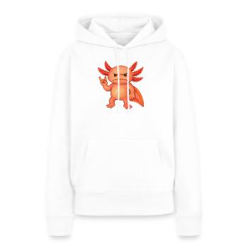 Braise pourpre axolotl - Sweat à capuche Premium bio Femme - blanc - Devant - Julia (174cm)