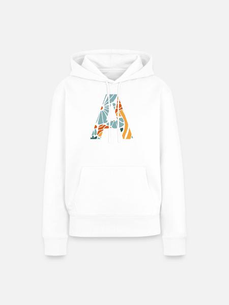 Groovy Blume Brief Geschenkidee - Frauen Premium Bio Hoodie - Weiß