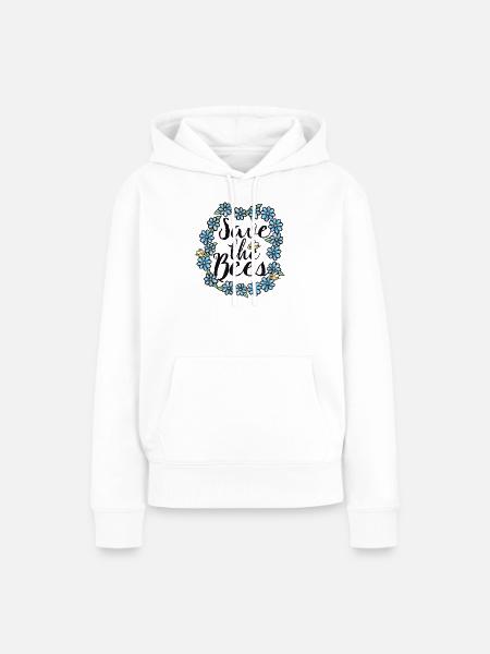 Save the Bees Floral Circle - Frauen Premium Bio Hoodie - Weiß