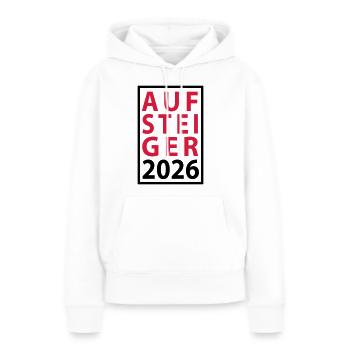 Promu Promotion 2026 - Sweat à capuche Premium bio Femme - blanc - Devant - Julia (174cm)
