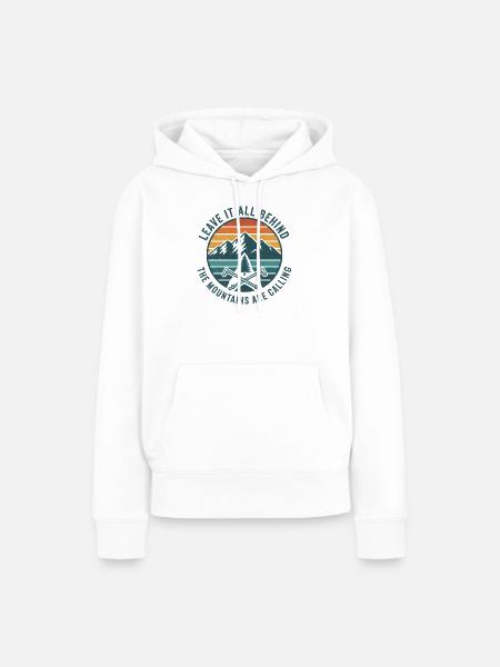 Berge rufen Patch - Frauen Premium Bio Hoodie - Weiß