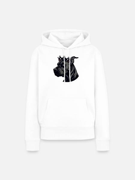 Great Dane Hund Krone - Frauen Premium Bio Hoodie - Weiß