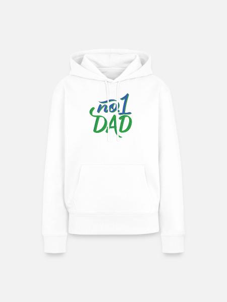 No.1 Dad – Handlettering - Frauen Premium Bio Hoodie - Weiß