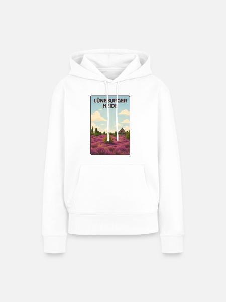 Lüneburger Heide - Frauen Premium Bio Hoodie - Weiß