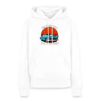 Nicht alt, ich bin ein Oldtimer - Frauen Premium Bio Hoodie - Weiß - Vorne - Julia (174cm)
