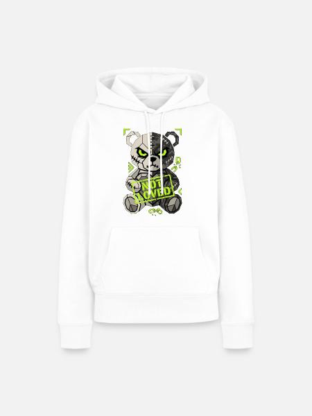 Nicht Geliebt Panda Neon Patch - Frauen Premium Bio Hoodie - Weiß