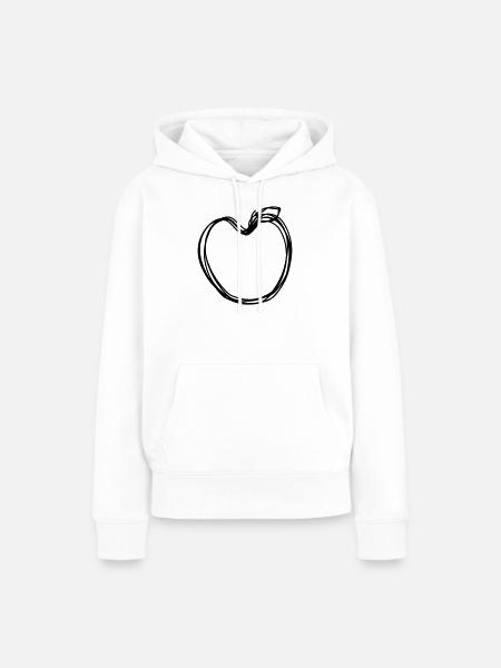 Apfel handgezeichnet - Frauen Premium Bio Hoodie - Weiß