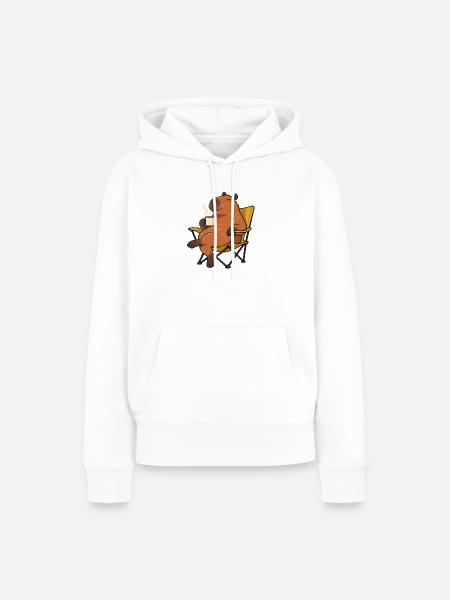 Entspanntes Capybara beim Camping - Frauen Premium Bio Hoodie - Weiß