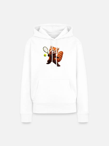Tennis gegen Red Panda - Frauen Premium Bio Hoodie - Weiß