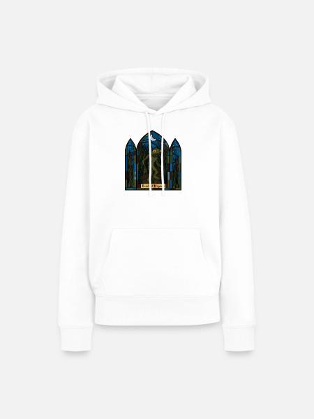Mondbeschienener Froschmann im Buntglas - Frauen Premium Bio Hoodie - Weiß