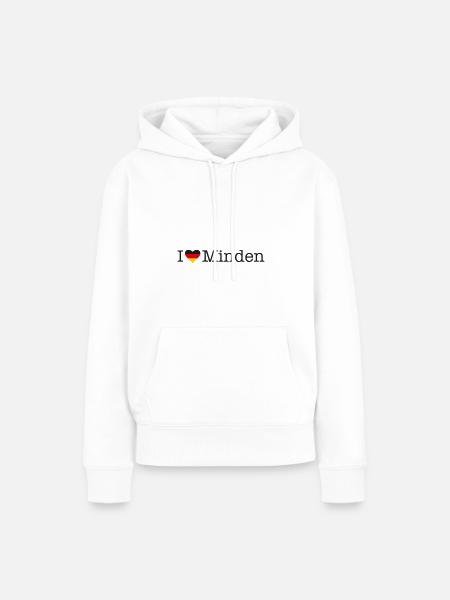 I love Minden - Frauen Premium Bio Hoodie - Weiß