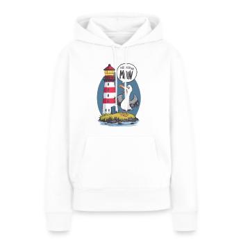 We say Moin here - Women’s Premium Organic Hoodie - white - Front - Julia (174cm)