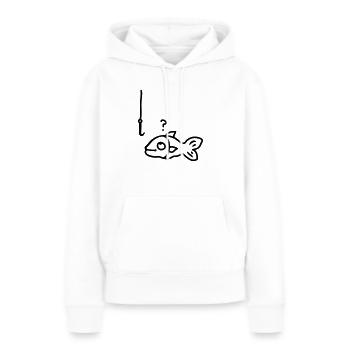 hameçon de poissons - ligne - Sweat à capuche Premium bio Femme - blanc - Devant - Julia (174cm)