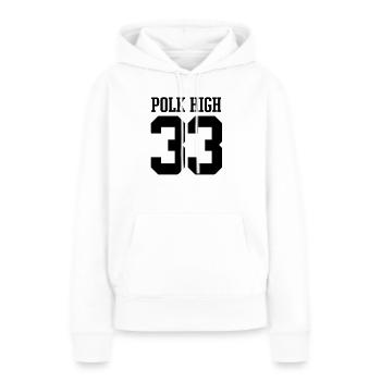 Polk High 33 - Sweat à capuche Premium bio Femme - blanc - Devant - Julia (174cm)