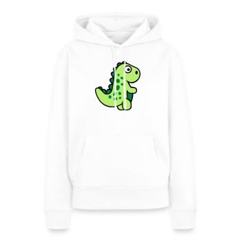 T-Rex - Sweat à capuche Premium bio Femme - blanc - Devant - Julia (174cm)