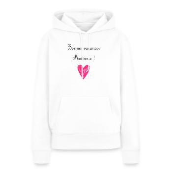 bonnes vacances maîtresse cadeau de fin d'année - Sweat à capuche Premium bio Femme - blanc - Devant - Julia (174cm)