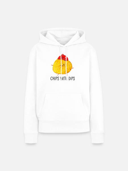 Chips mit Dips - Frauen Premium Bio Hoodie - Weiß