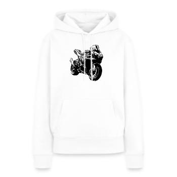 Rennmotorrad - Frauen Premium Bio Hoodie - Weiß - Vorne - Julia (174cm)