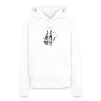 Voilier du 18ème siècle - Sweat à capuche Premium bio Femme - blanc - Devant - Julia (174cm)
