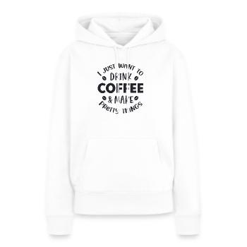 Je veux juste boire - Sweat à capuche Premium bio Femme - blanc - Devant - Julia (174cm)