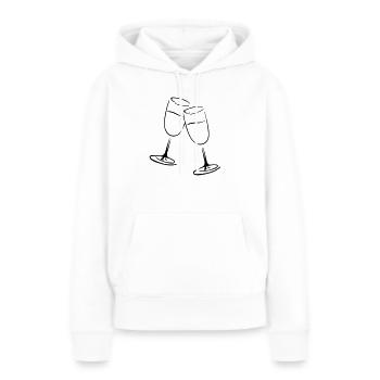 sekt gläser - Frauen Premium Bio Hoodie - Weiß - Vorne - Julia (174cm)